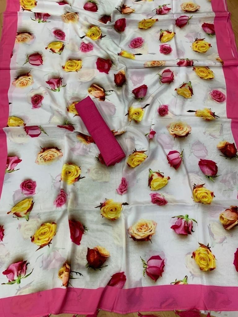 Floral Crepe Saree
