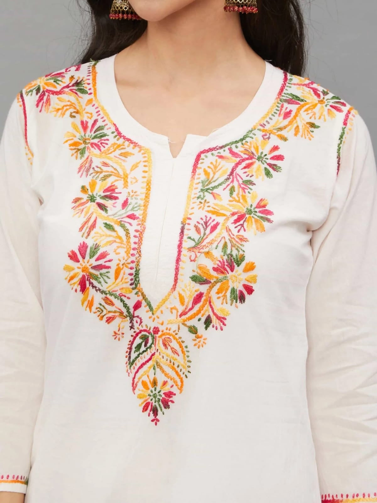 White Lucknowi Chikankari Sharara Set