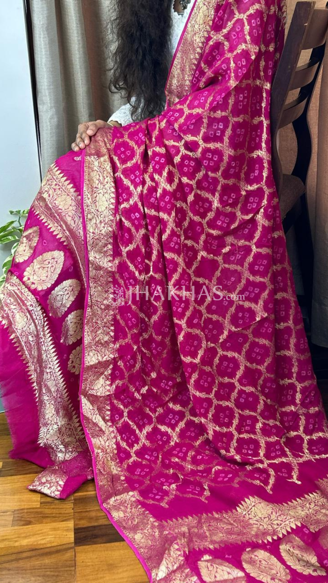 Pink Banarasi Georgette Ghatchola Dupatta