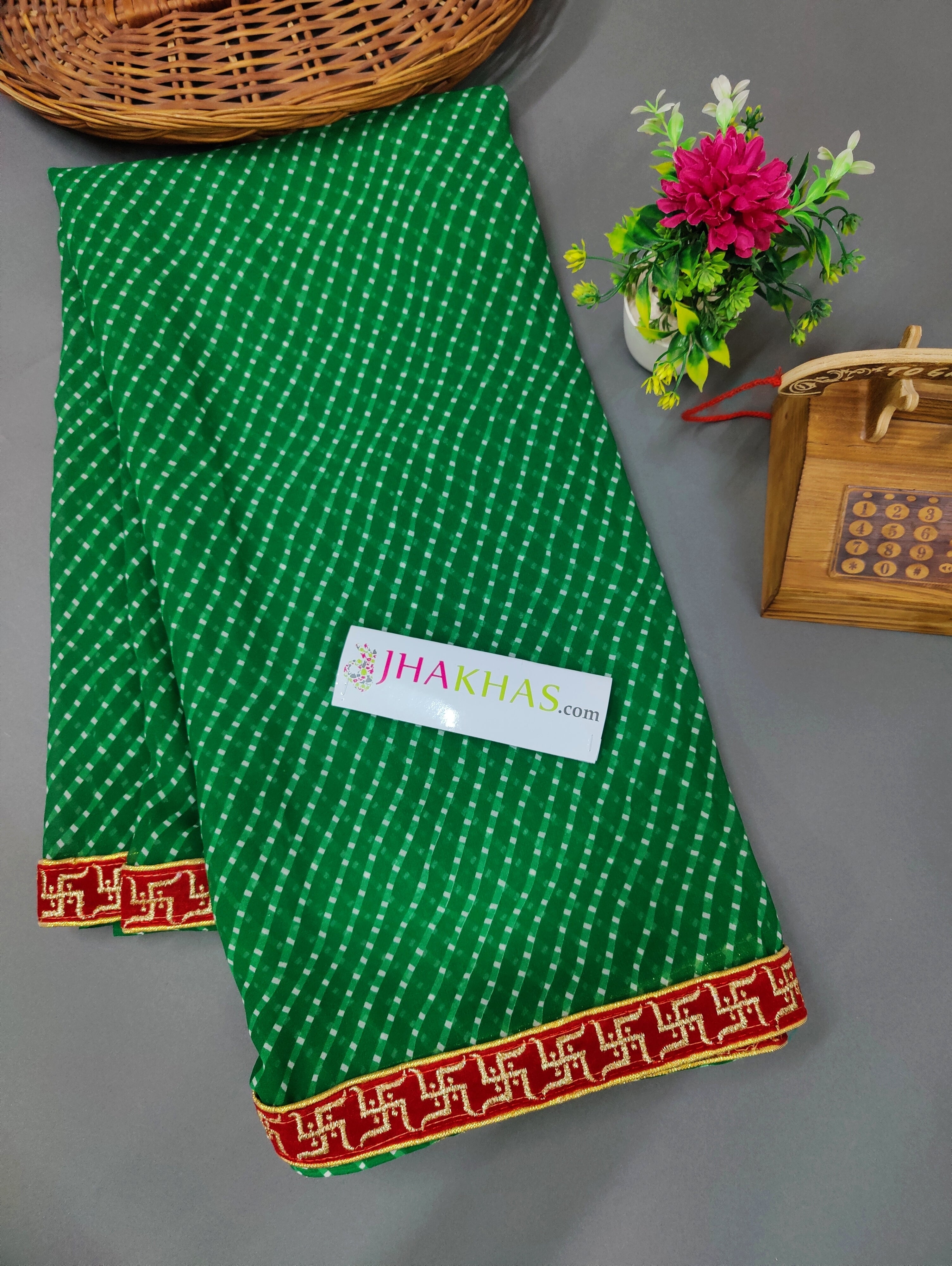 Rajasthani Leheriya Saree in green