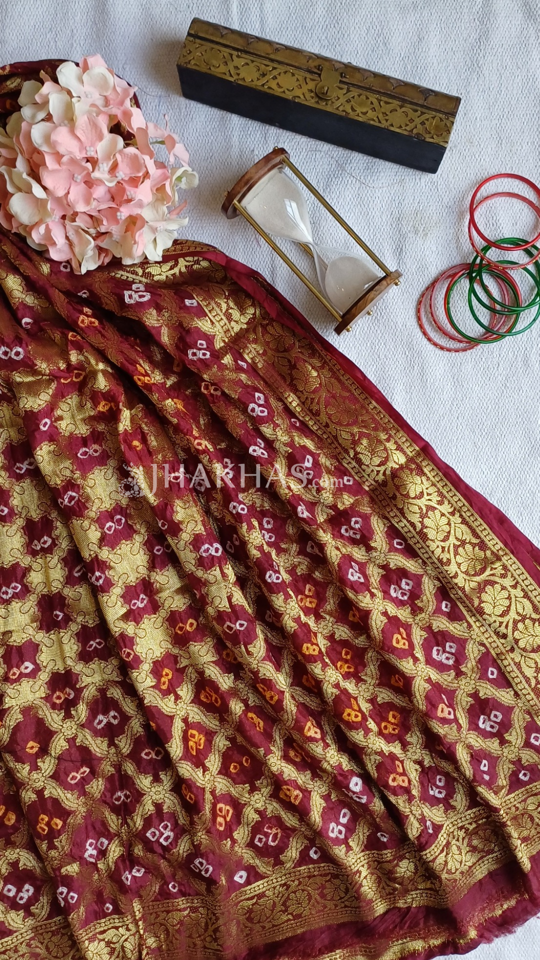 Maroon Banarasi Ghatchola dupatta soft silk 