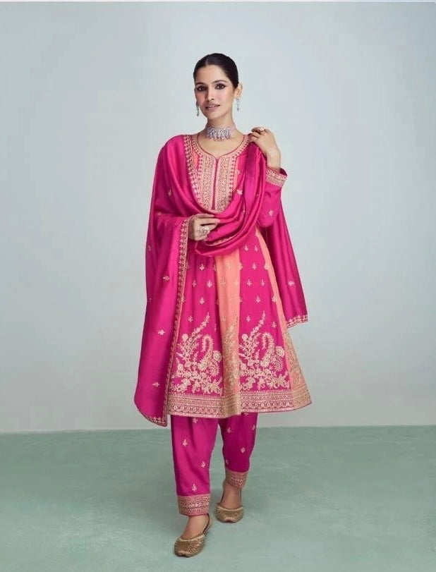 Hotpink afghani pant suit