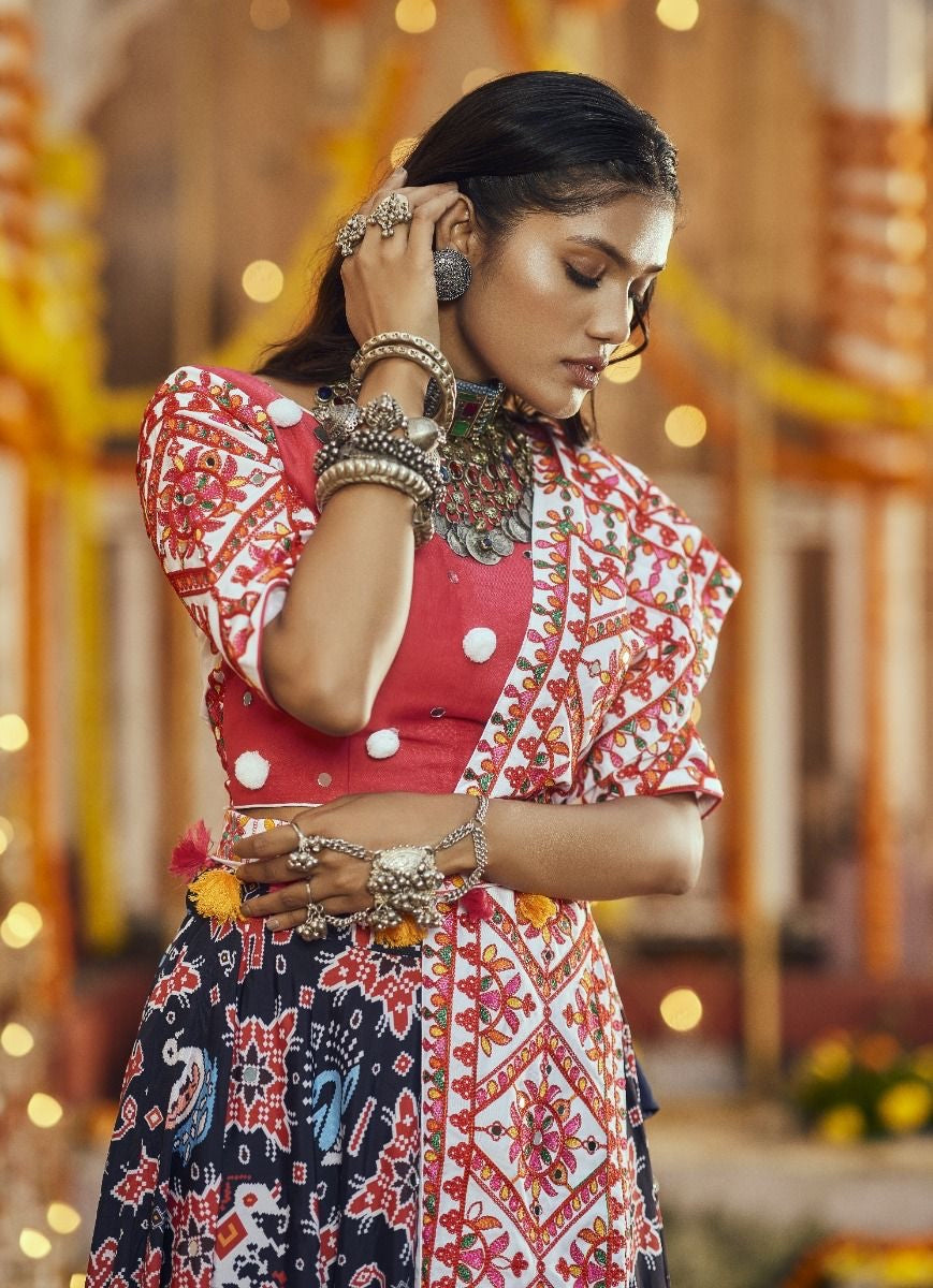 Blue Pink Navratri Lehenha Choli