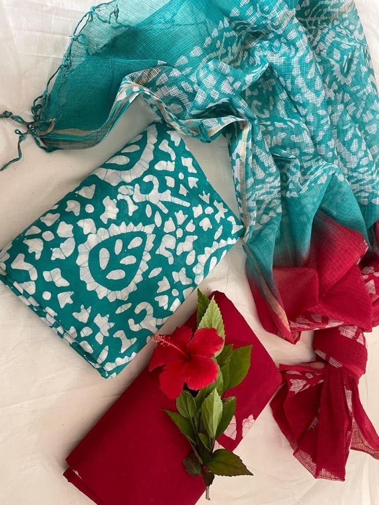 Nirupa- Blue Cotton Salwar Suit ( Unstitched)