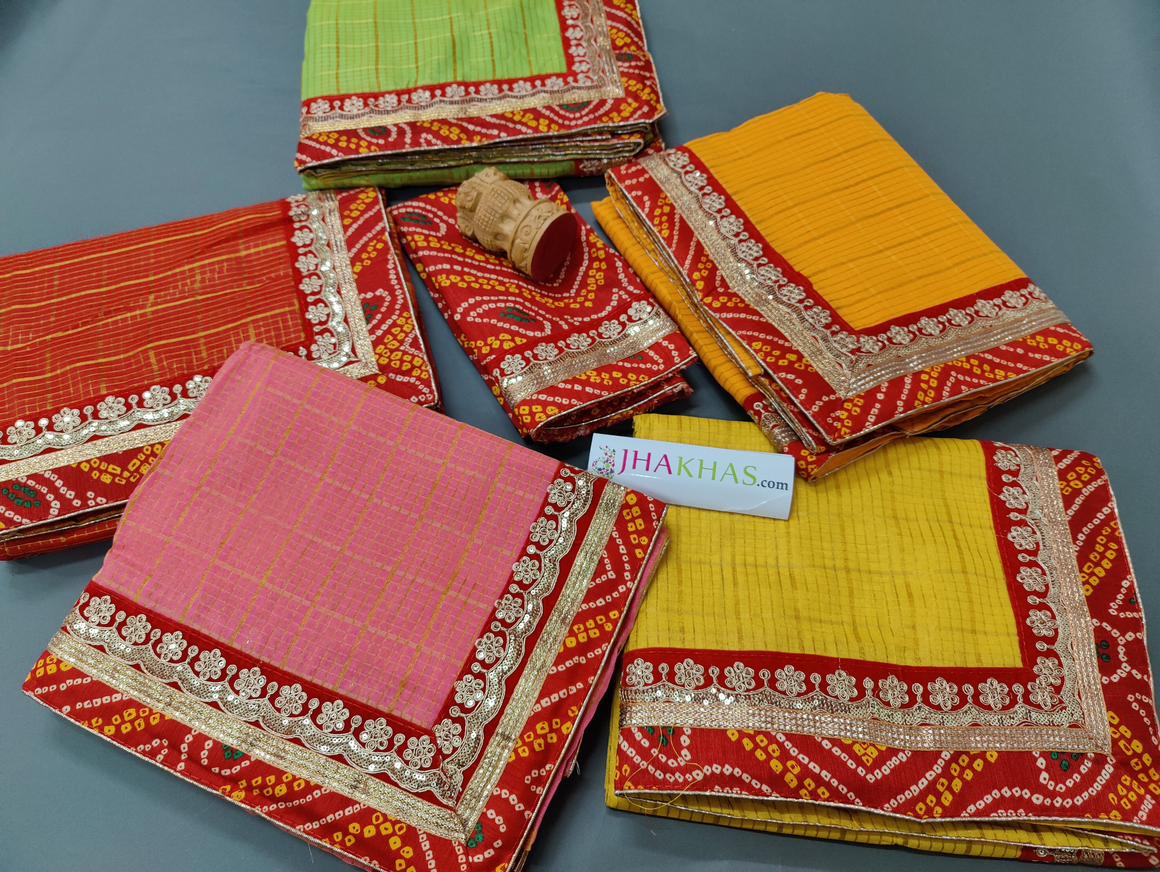Pink Bandhani Gharchola Saree