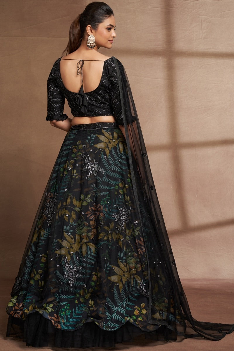 Cocktail Party Black Lehenga