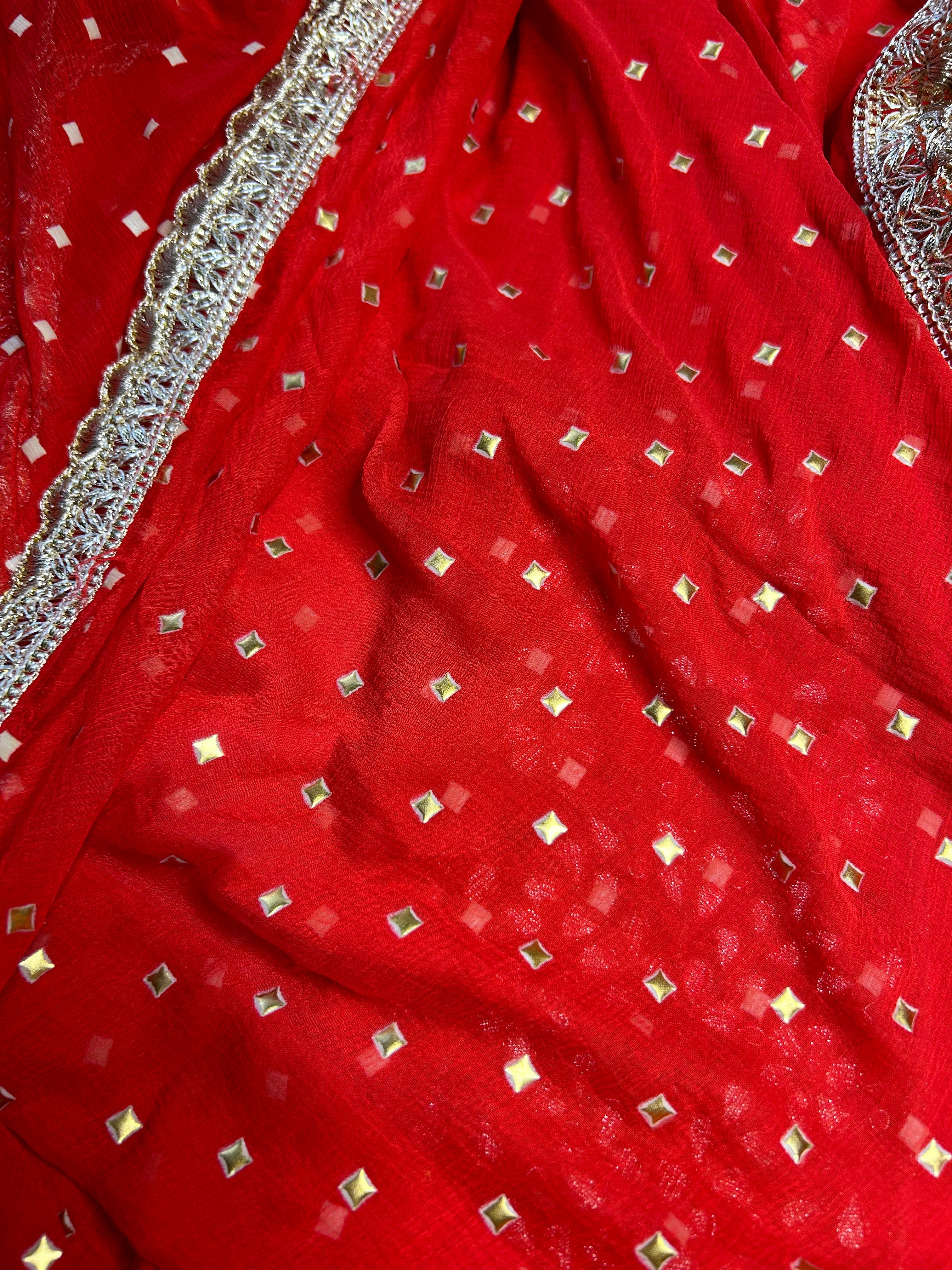 Stylish Rust Red Gotawork Salwar Suit