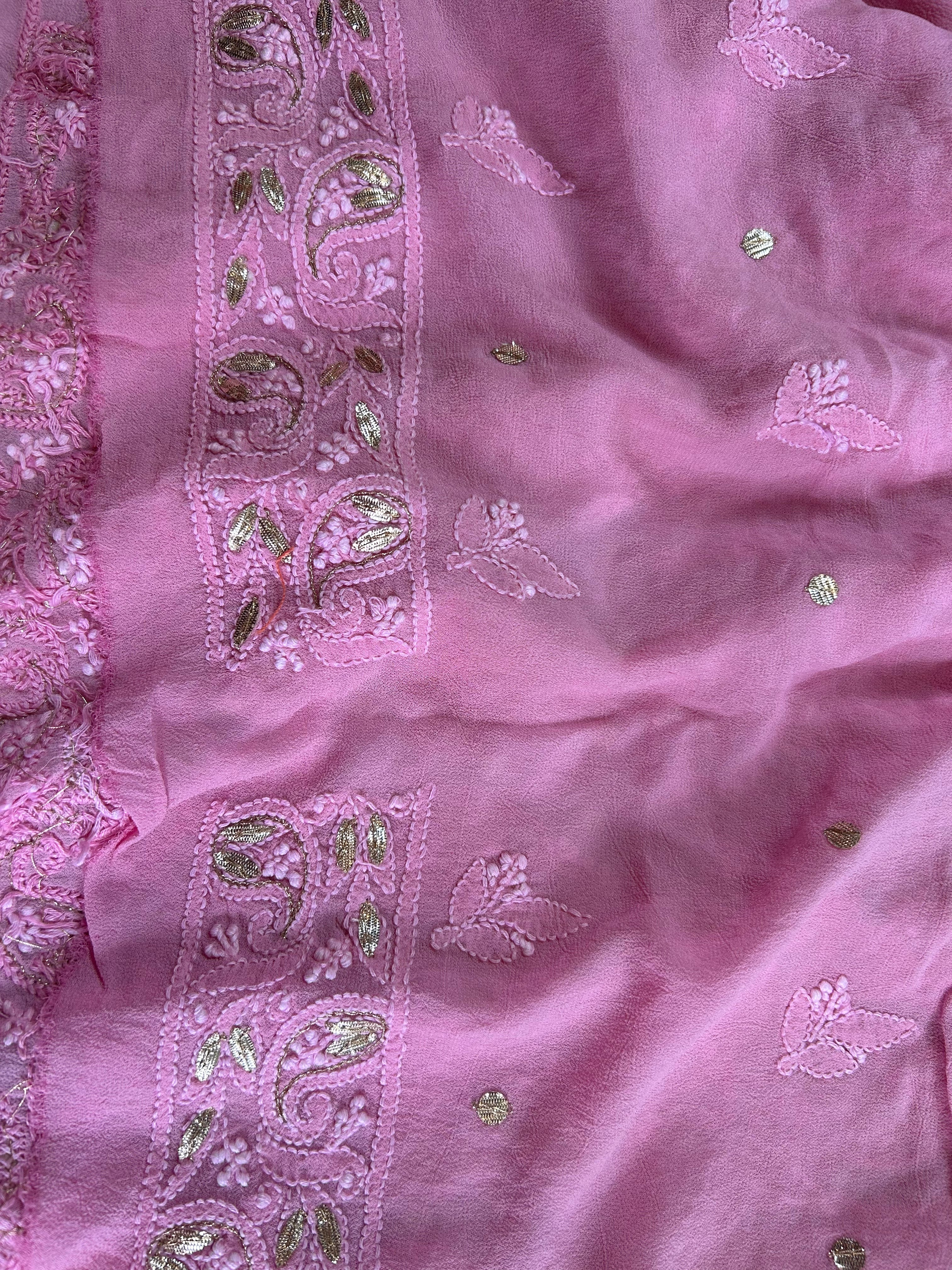 Pure Baby Pink Chikankari Gota Salwar Suit