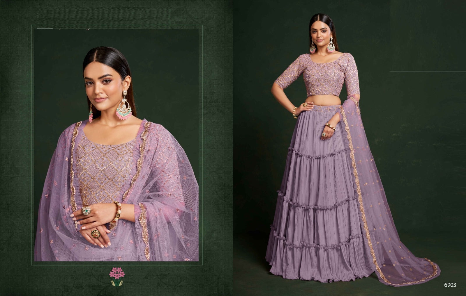 Stylish Mauve Lehenga