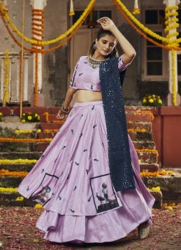 Purple Navratri Lehenha