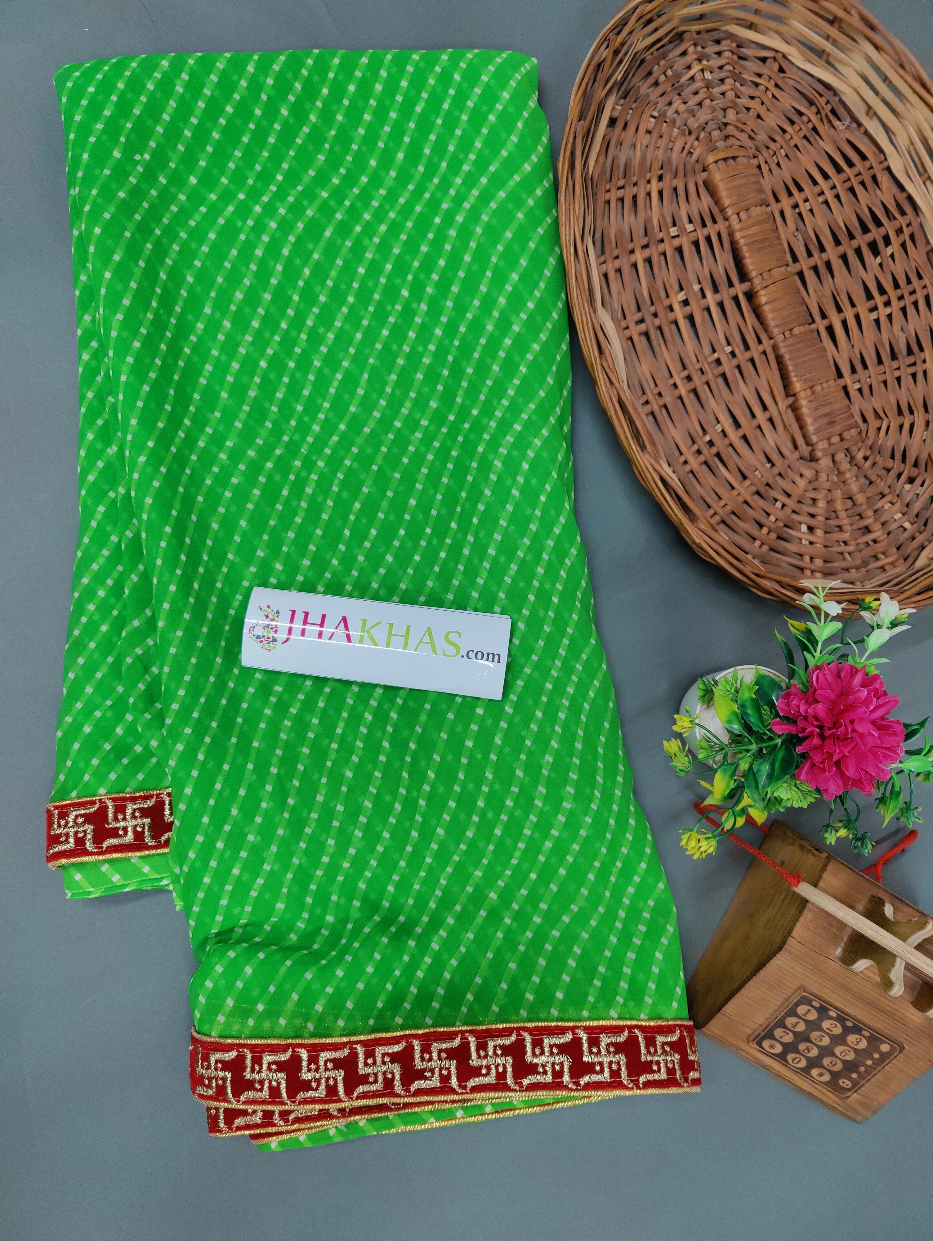 Rajasthani Leheriya Saree in light green