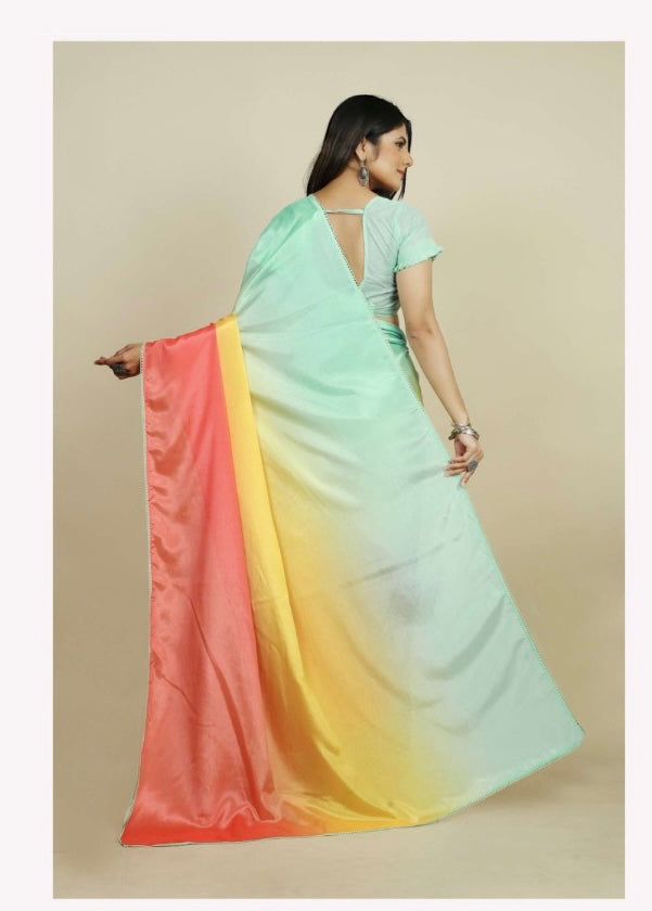Rocky And Rani Yellow Orange Trending Saree