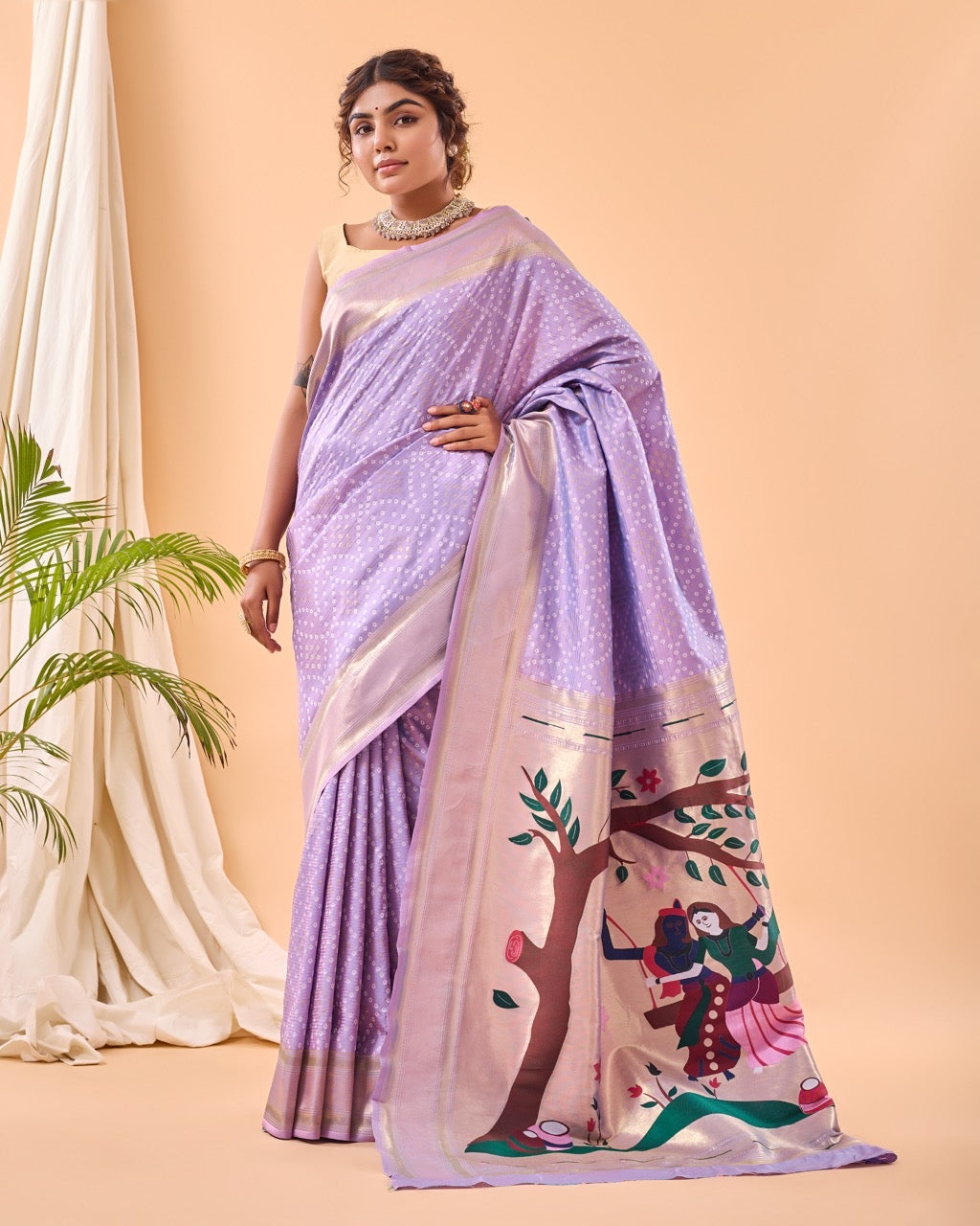 Paithani Banarasi Saree in lavender