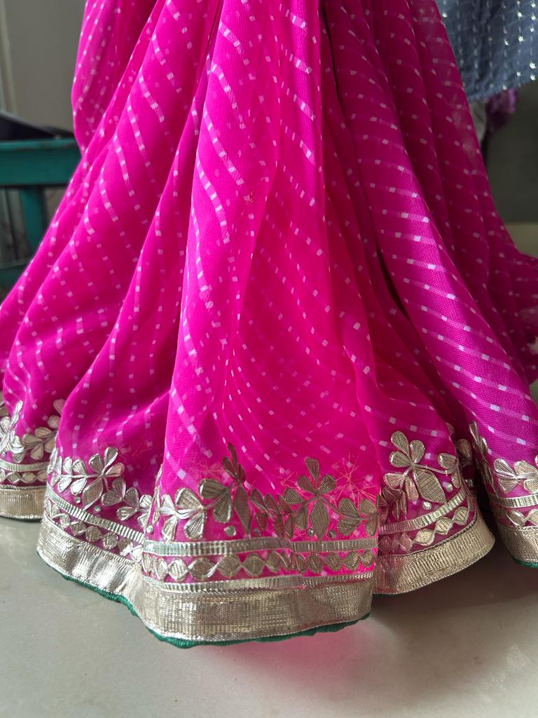 Pink Mothra Gota Patti Saree