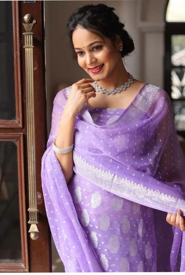 purple banarasi dress Rajasi