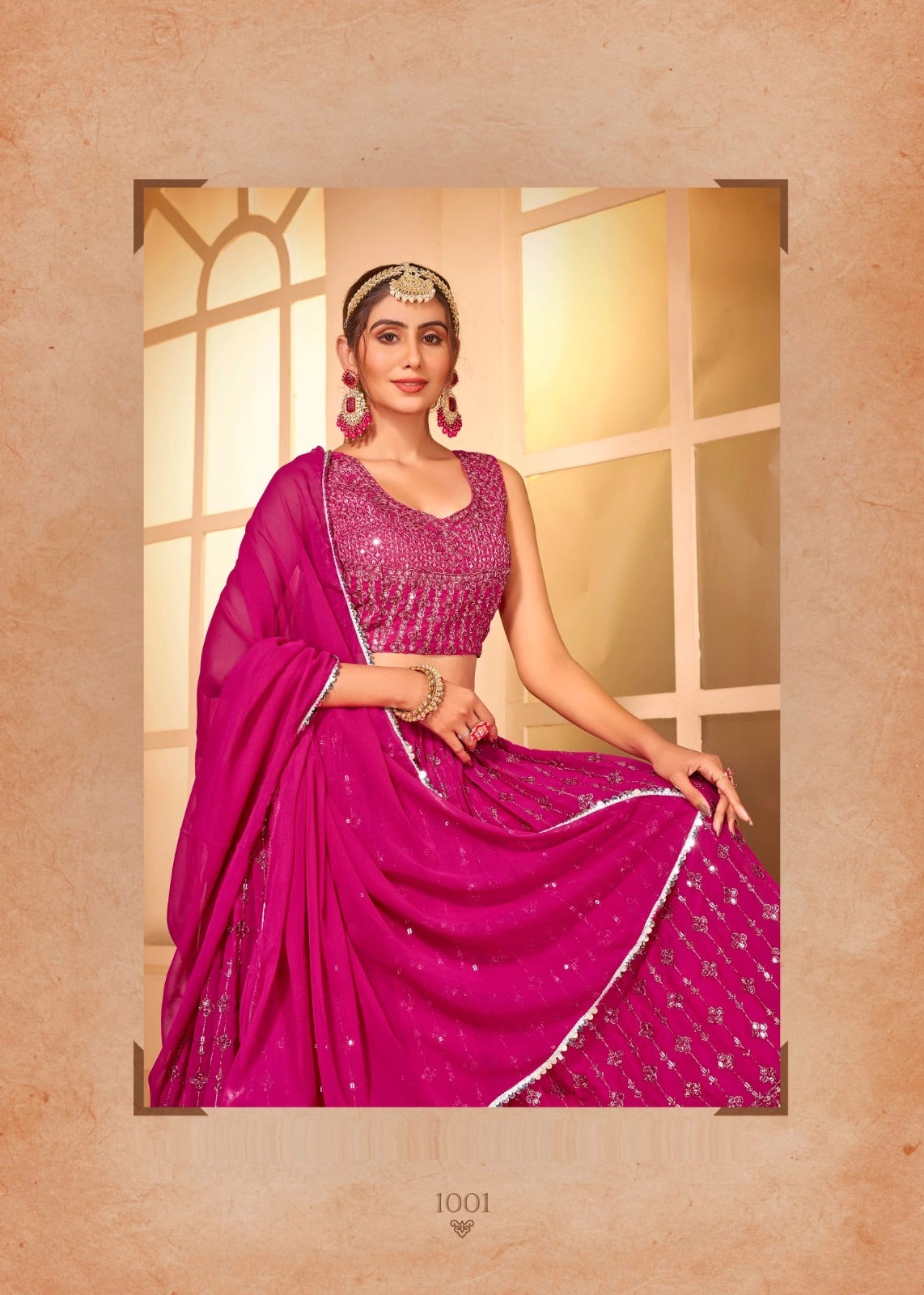 Party Wear Pink Lehenga
