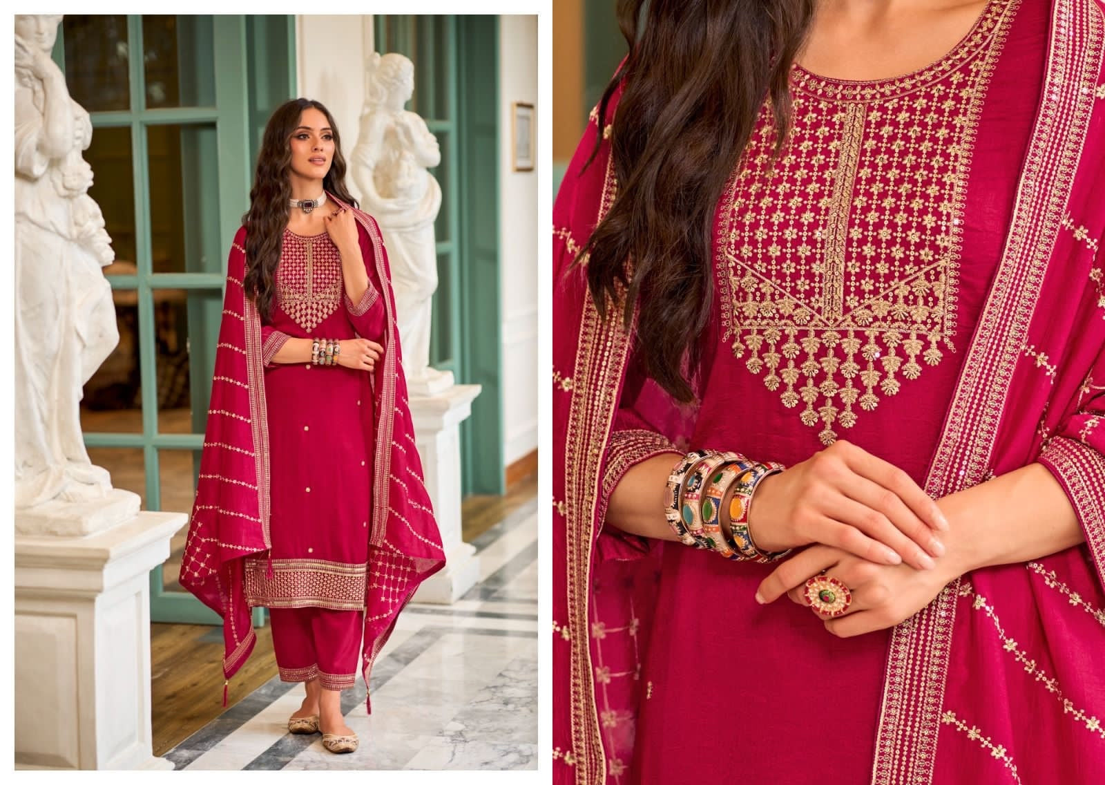 Karwachauth Suits in hot pink