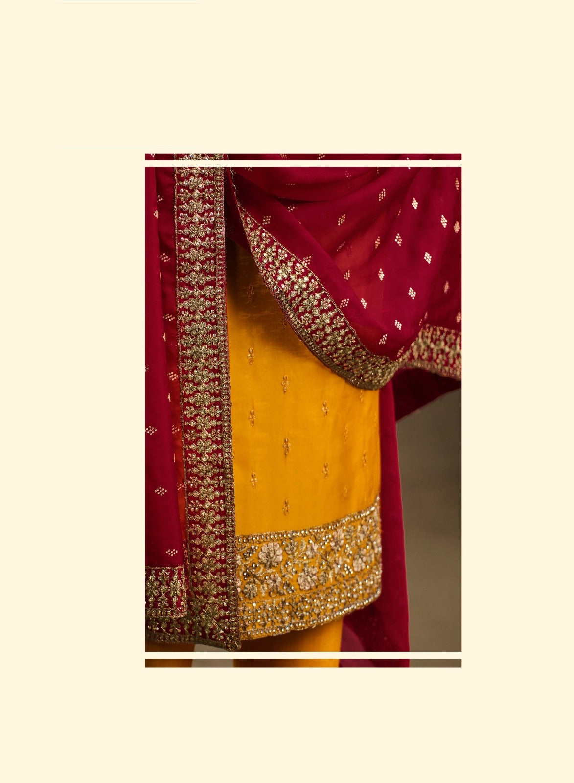 Party wear suit in yellow