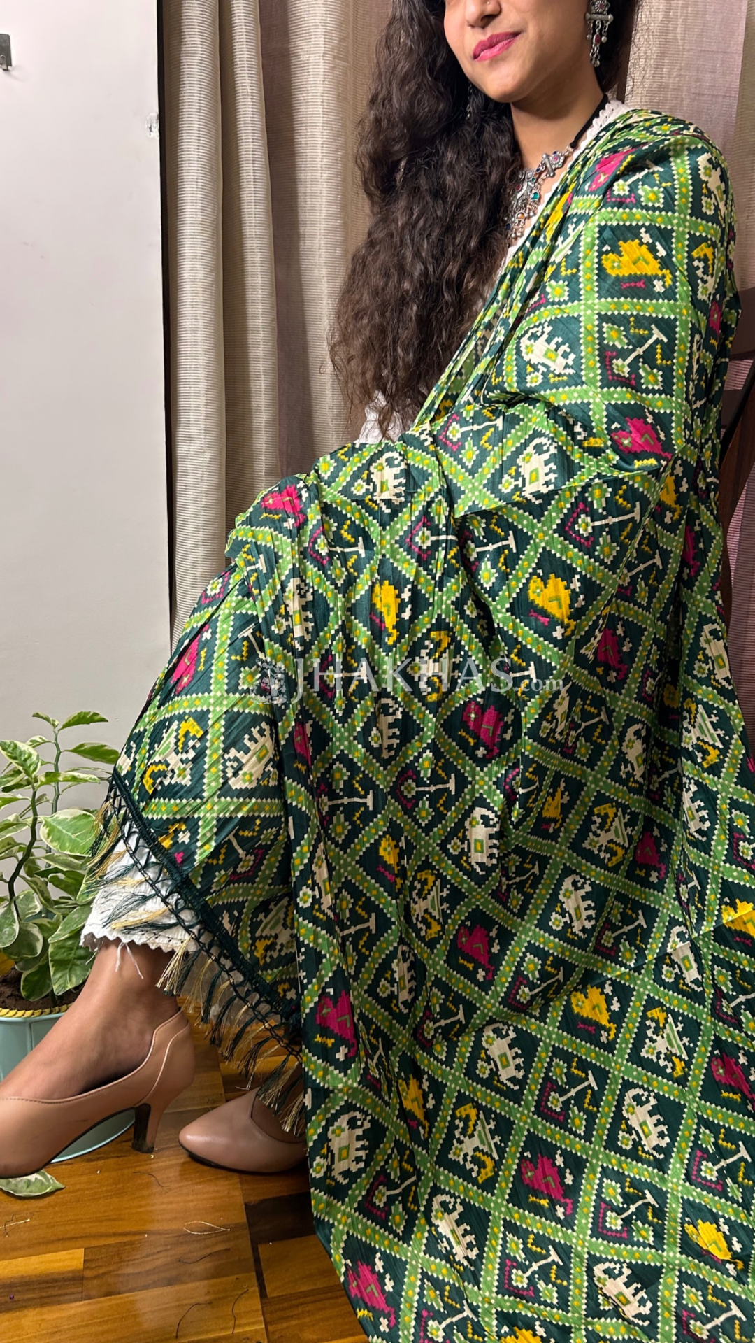 Green Patola Dupatta For Wedding