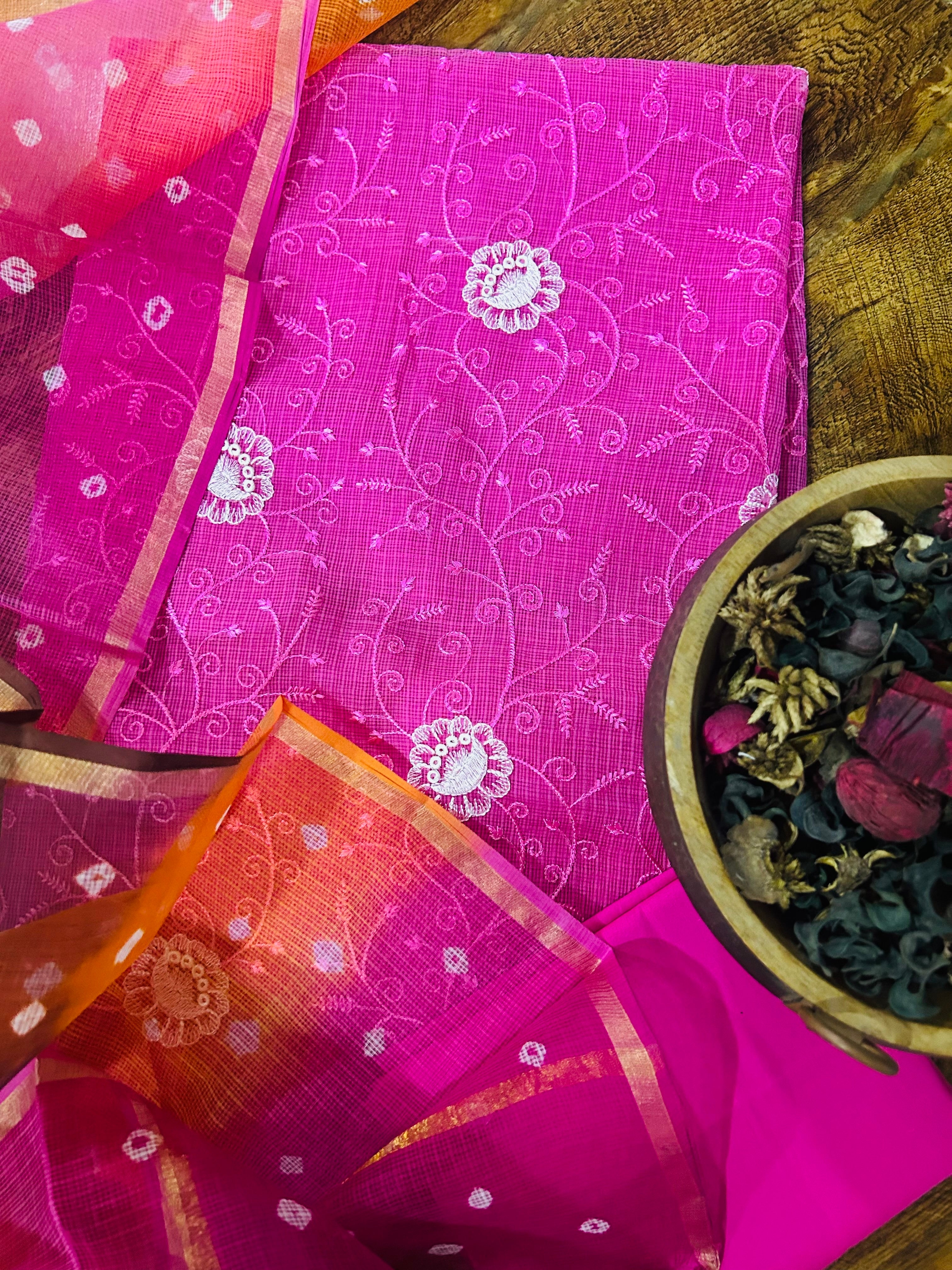 Hot pink Kota Doriya Suit