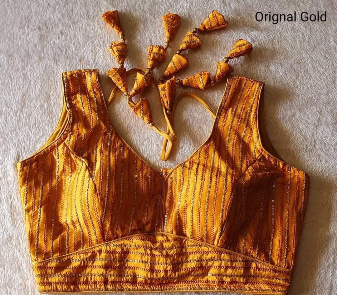 Beautiful Designer Blouse In golden