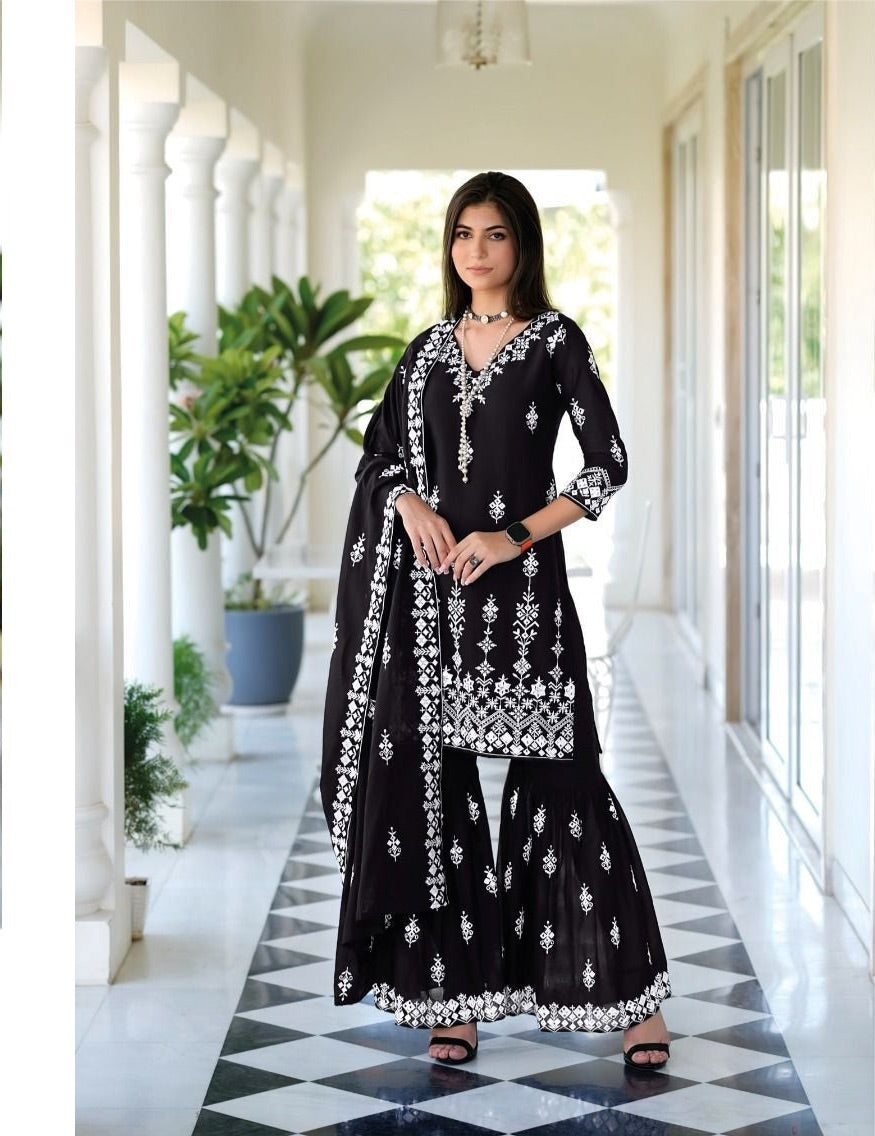 Gharara-Bottom Suit Set (Readymade)