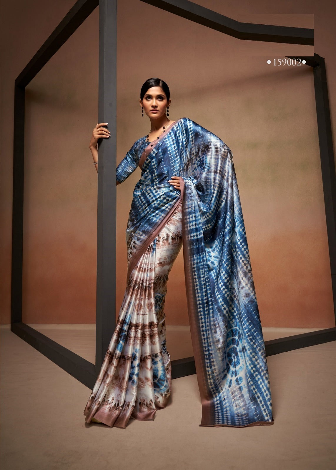 Digital Print Saree In Blue