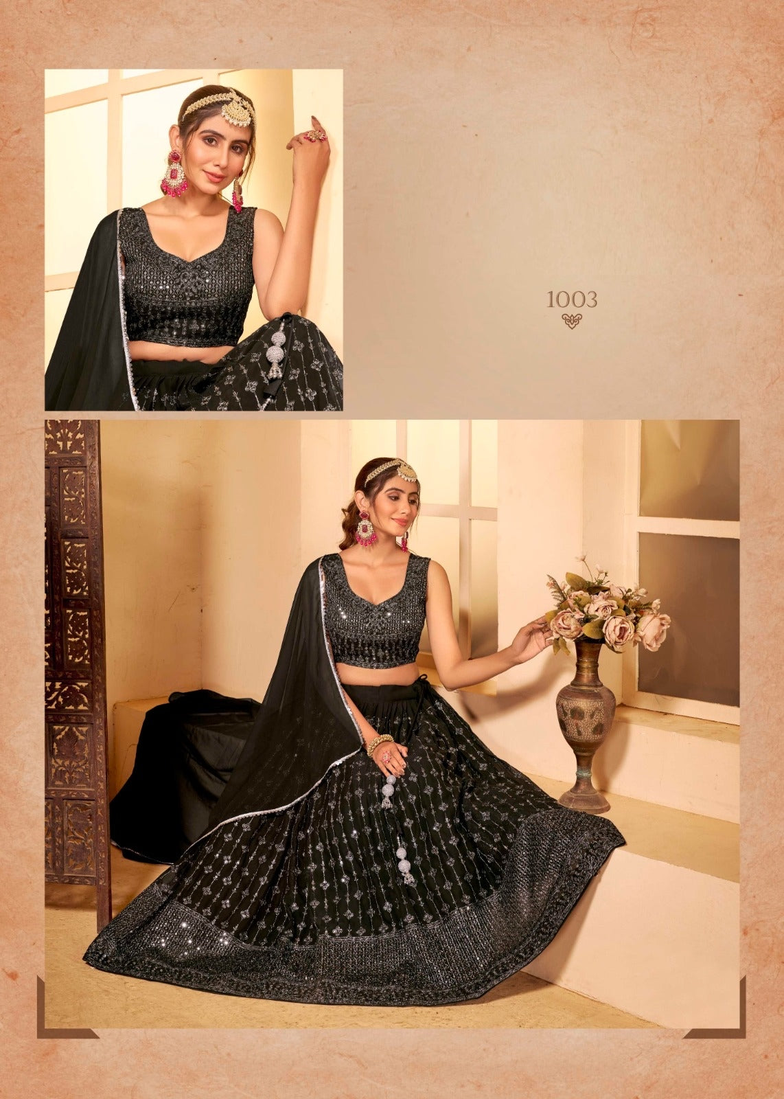 Party Wear Black Lehenga
