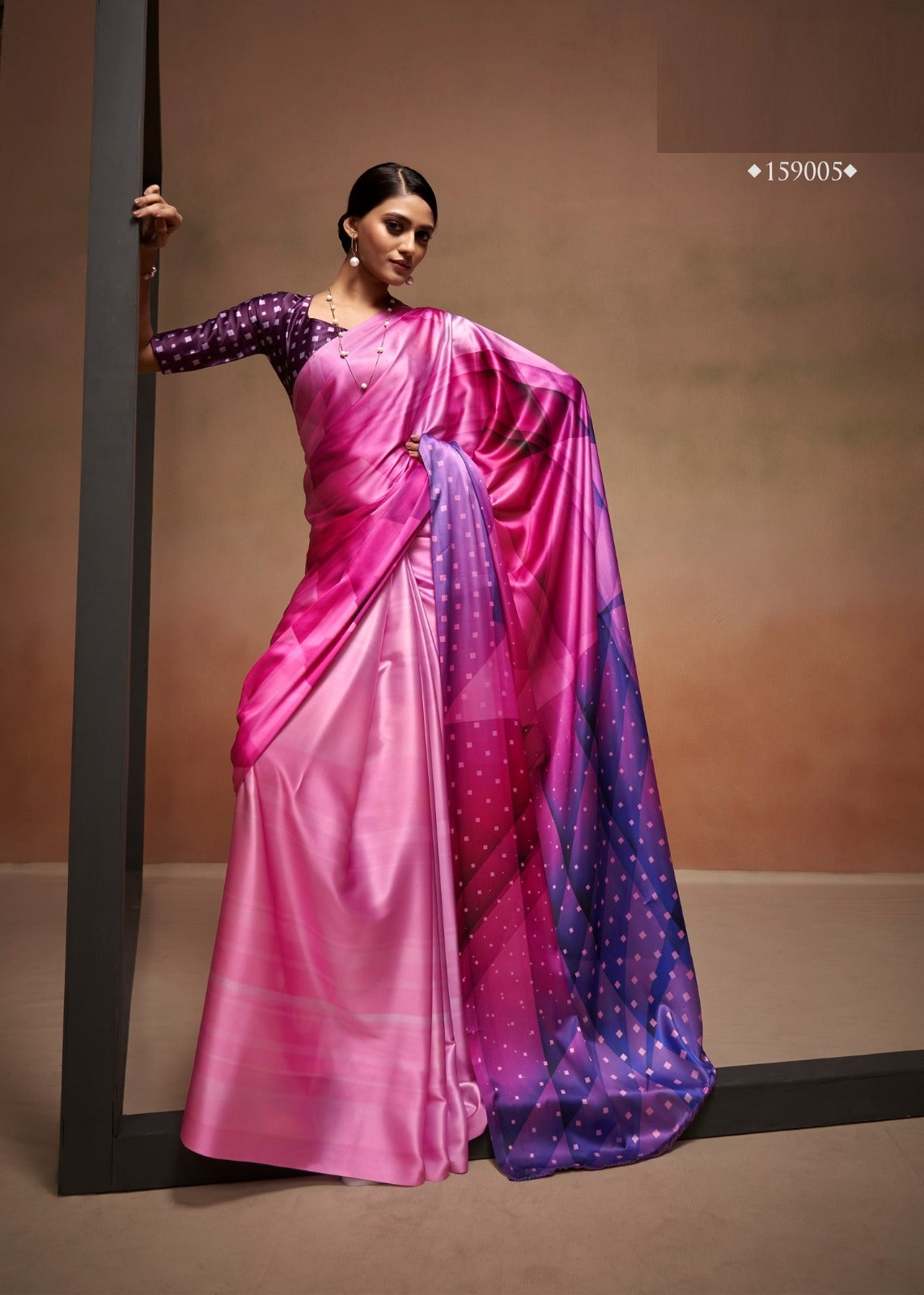 Digital Print Saree In Pink
