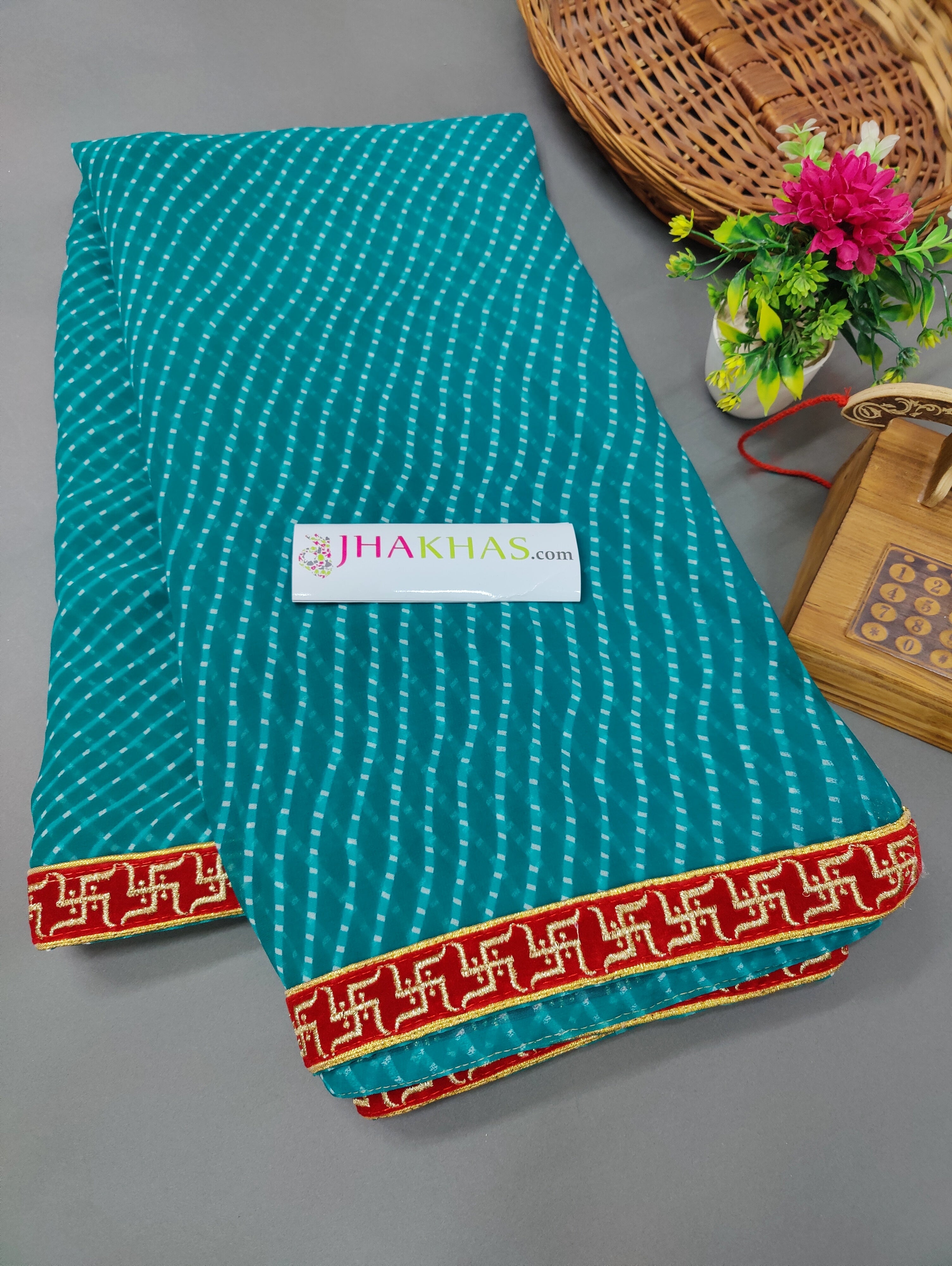 Rajasthani Leheriya Saree in sea green