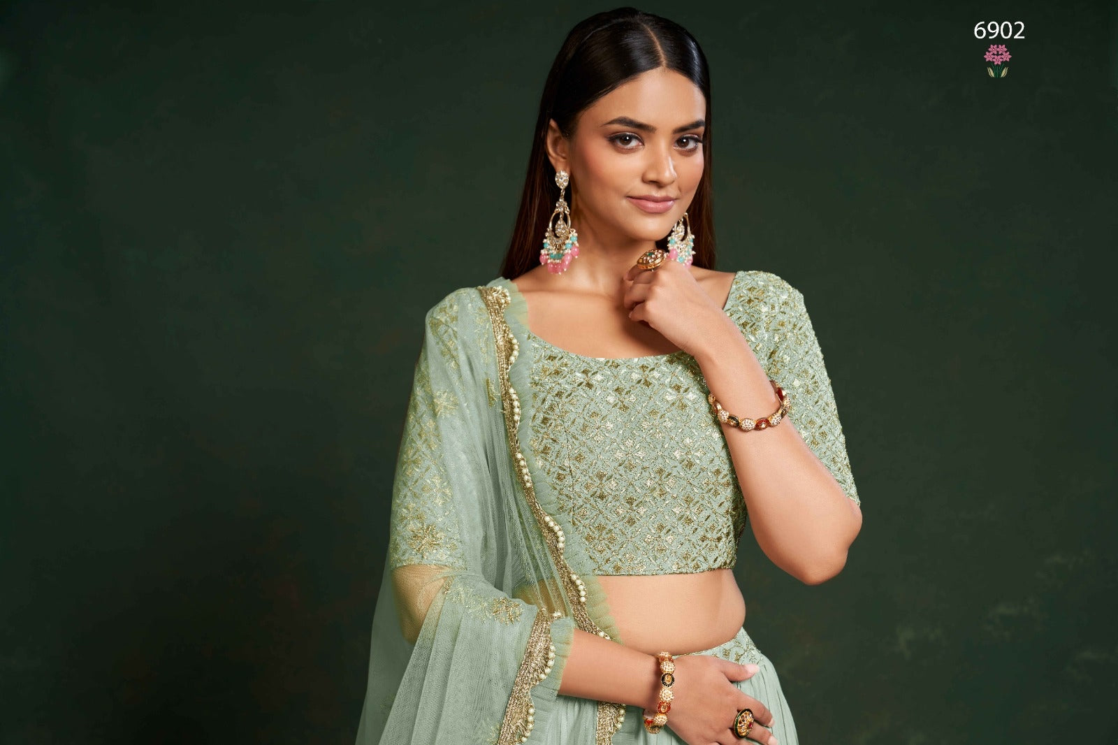Stylish Green Lehenga