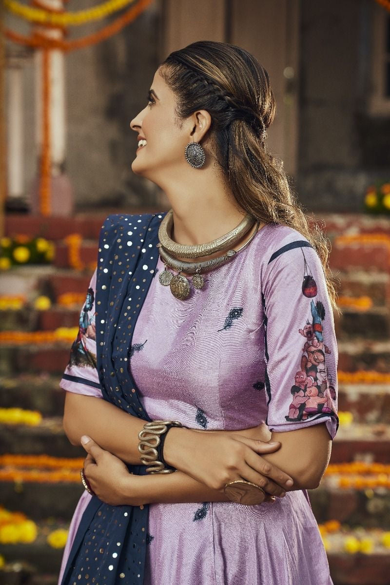 Purple Navratri Lehenha