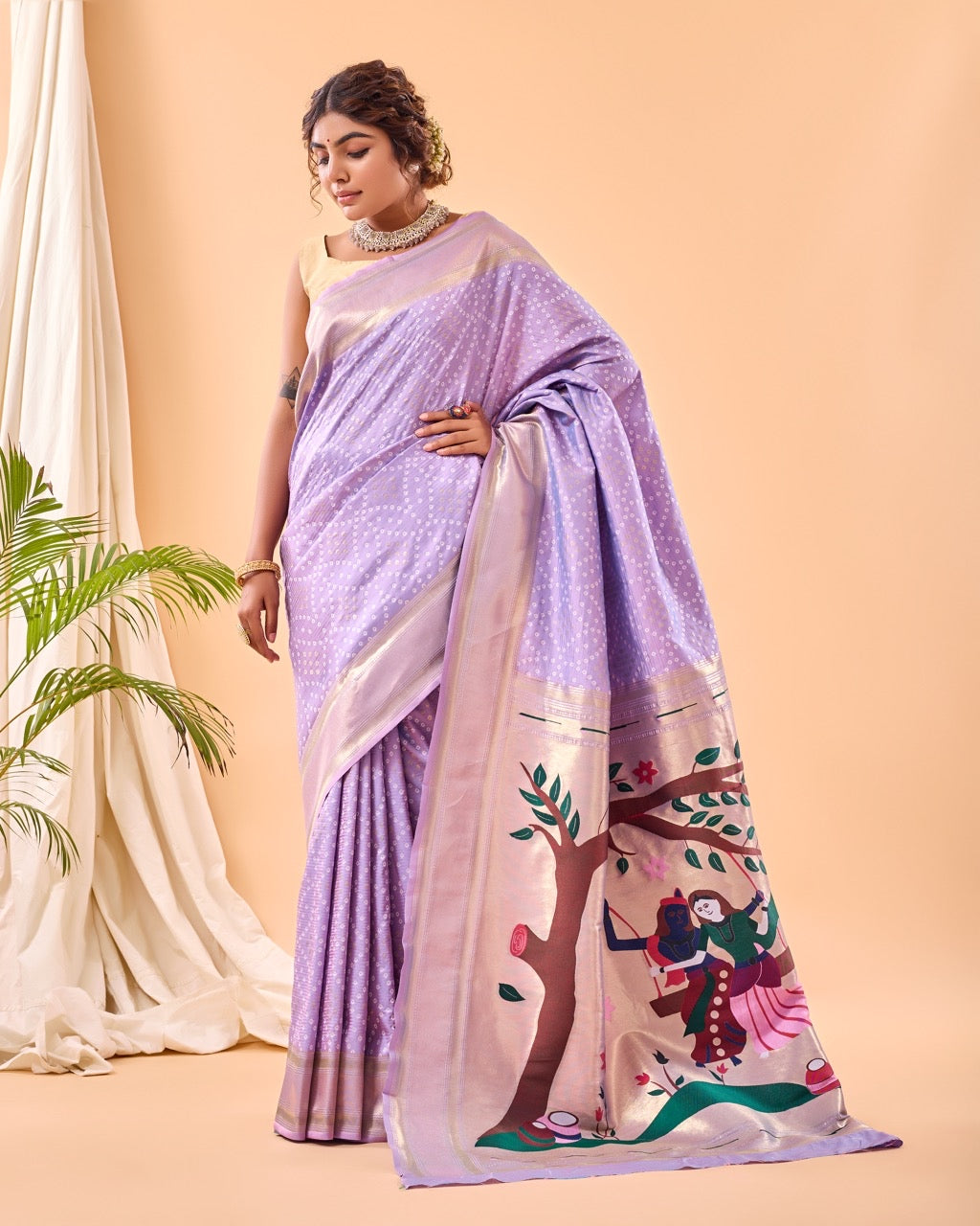 Paithani Banarasi Saree in lavender
