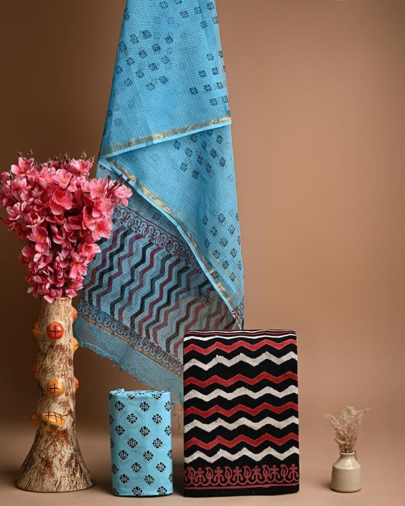 Mumtaz- Sky Blue Cotton Salwar Suit ( Unstitched)