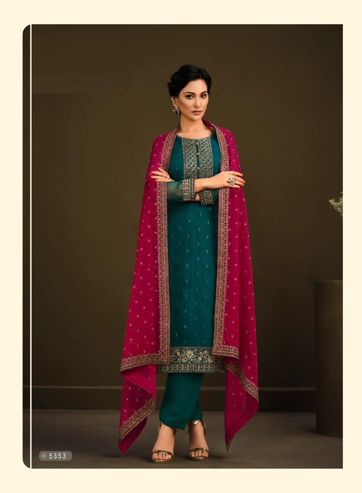Party wear suit in green