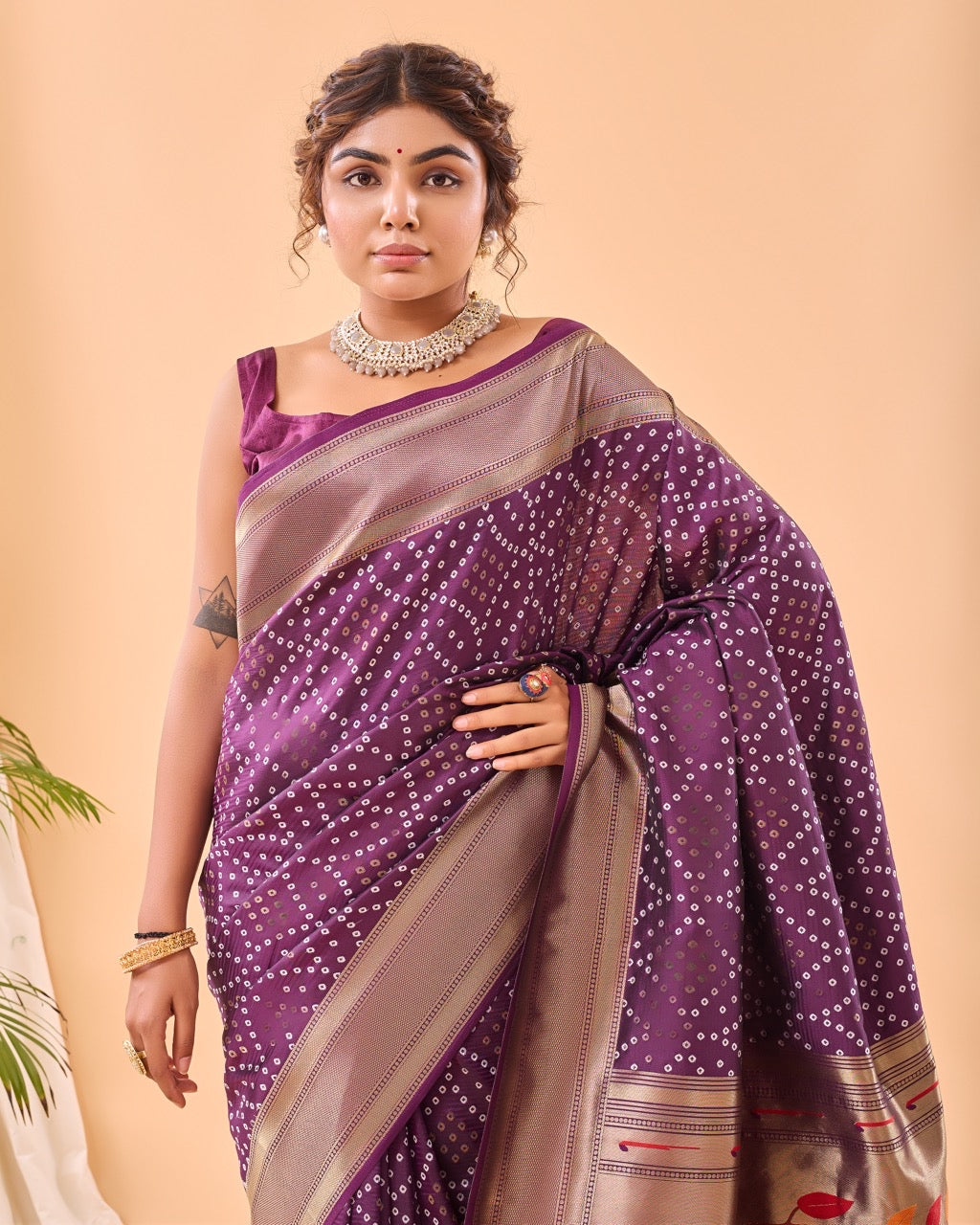 Paithani Banarasi Saree in purple