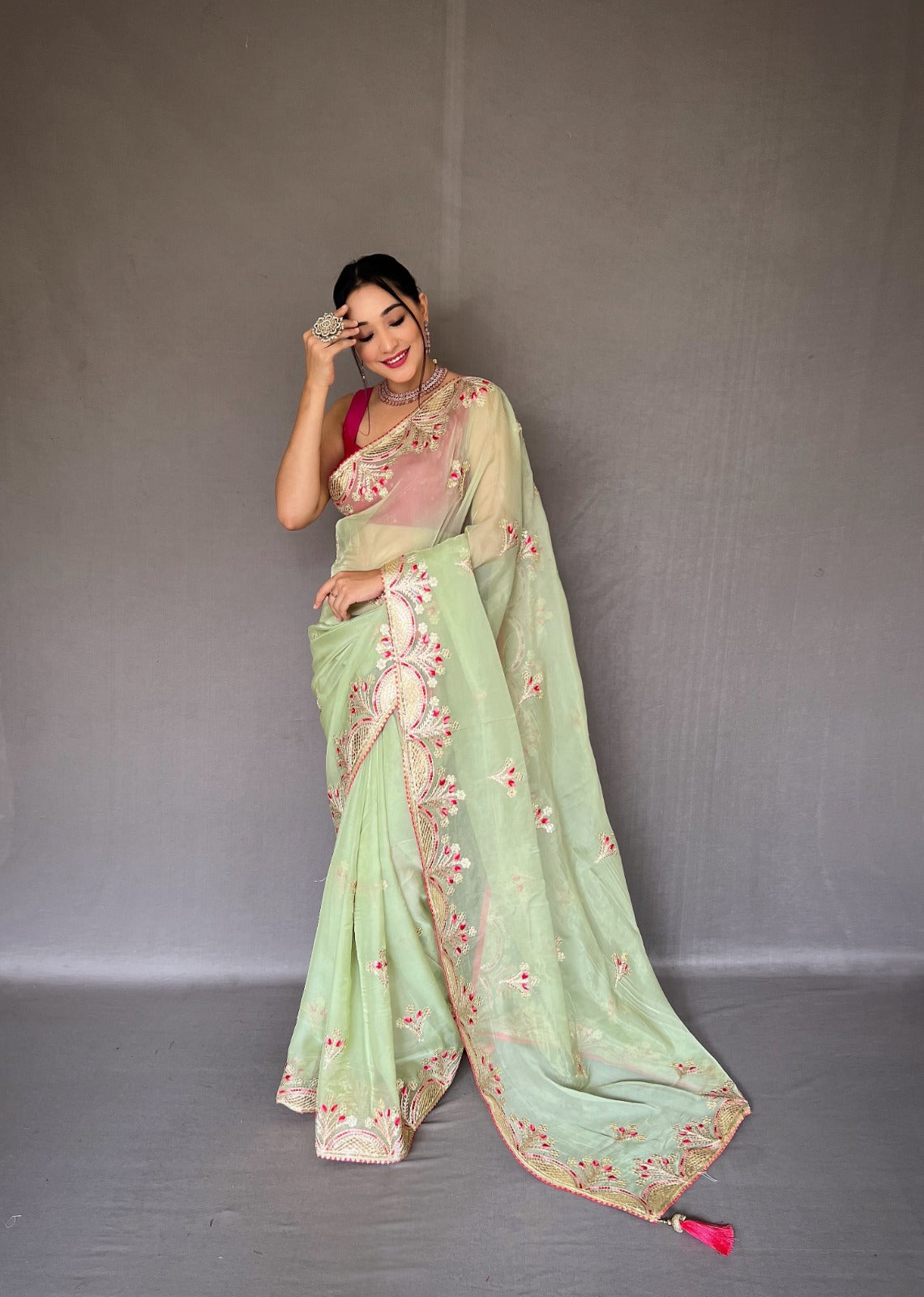 Green Color Organza Soft Silk Saree