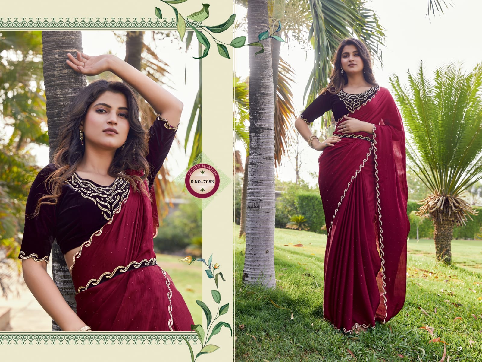 Mahroon Satin Silk Saree