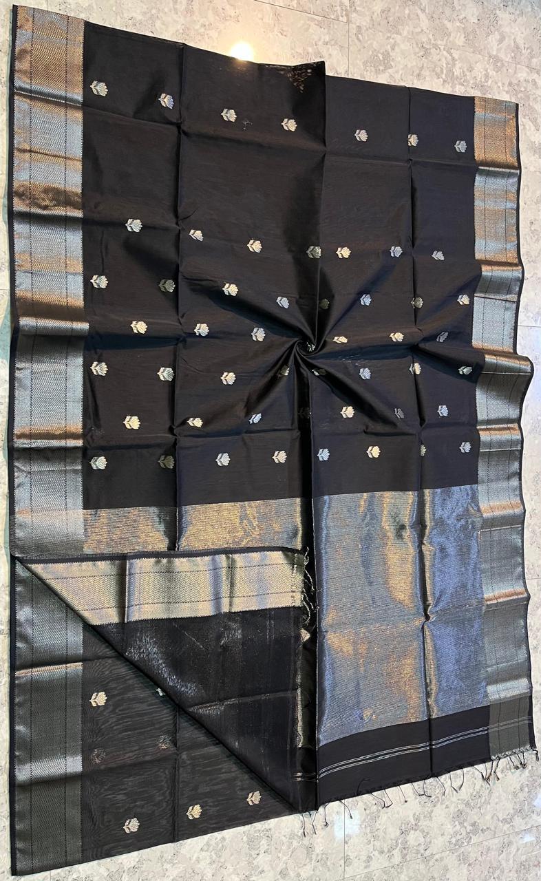 Maheshwari Silk Saree In Black