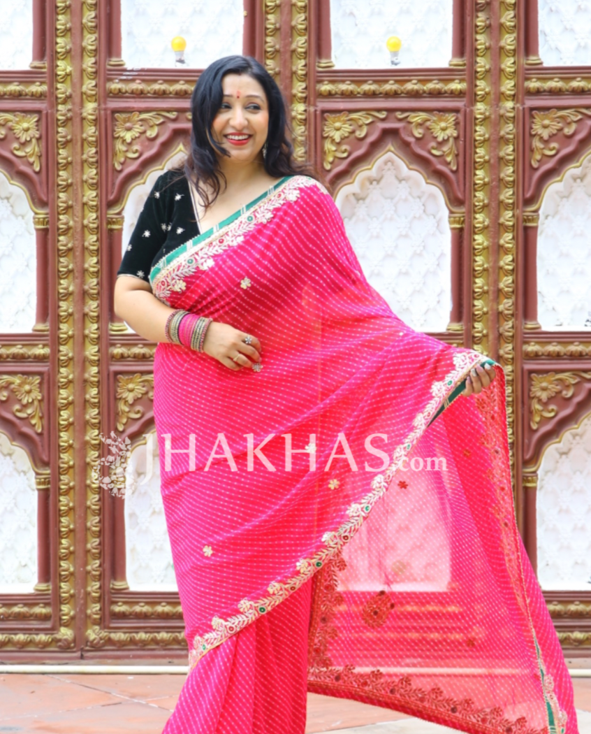Soumi Saree ( Pink Gota Patti Saree)