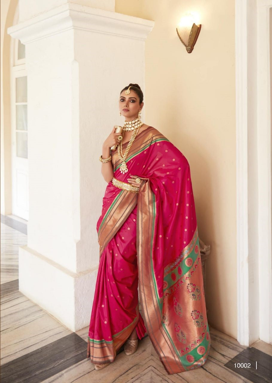 Pink Paithani Silk Saree