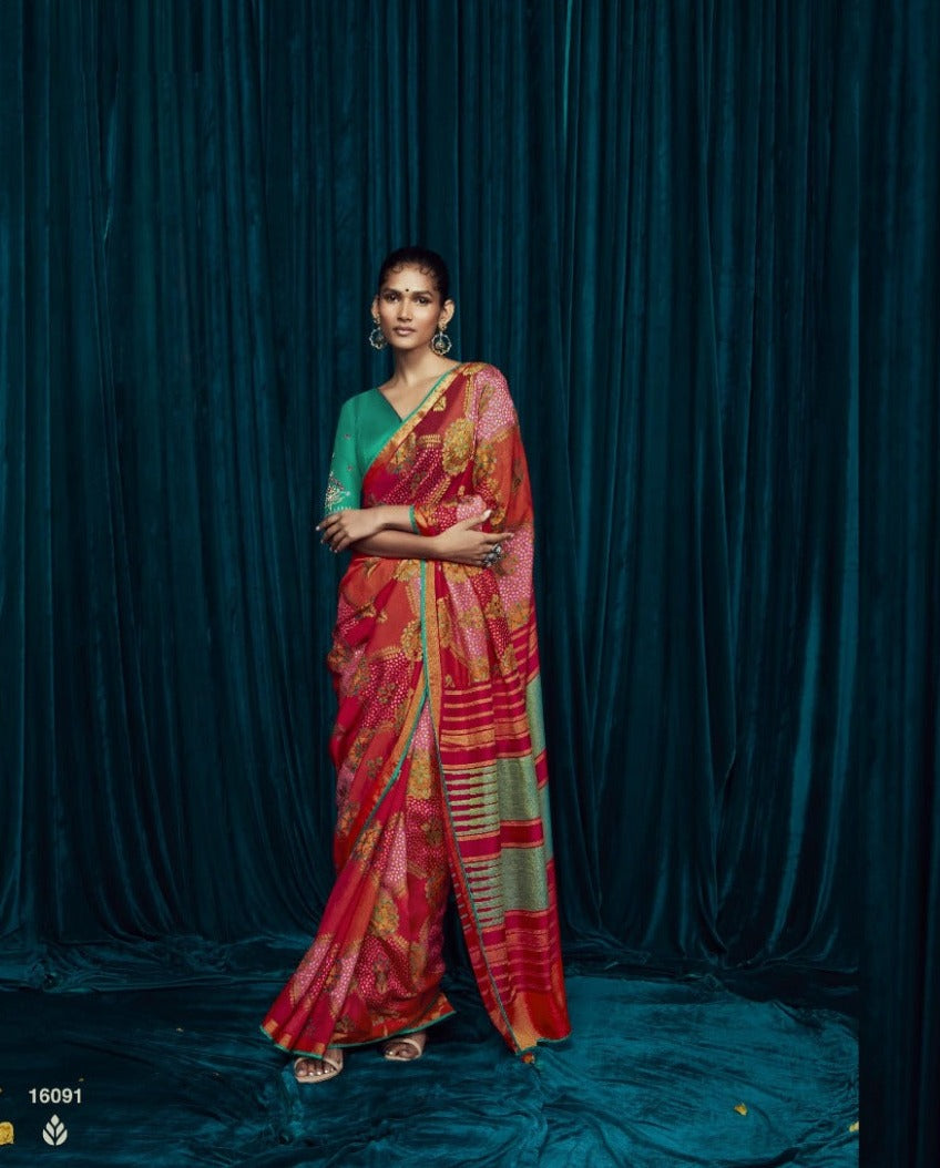 Red Brasso Saree