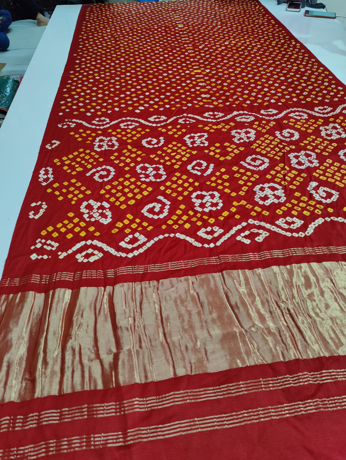 Lagdi Patta Silk Saree in Red
