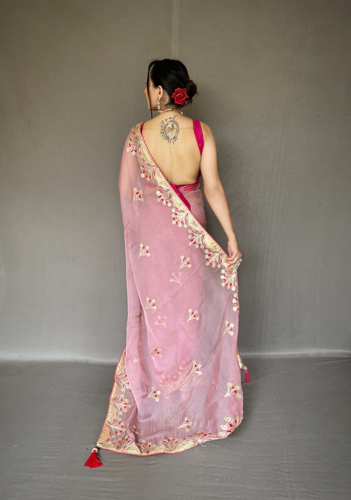 Light Lavender Organza Soft Silk Saree