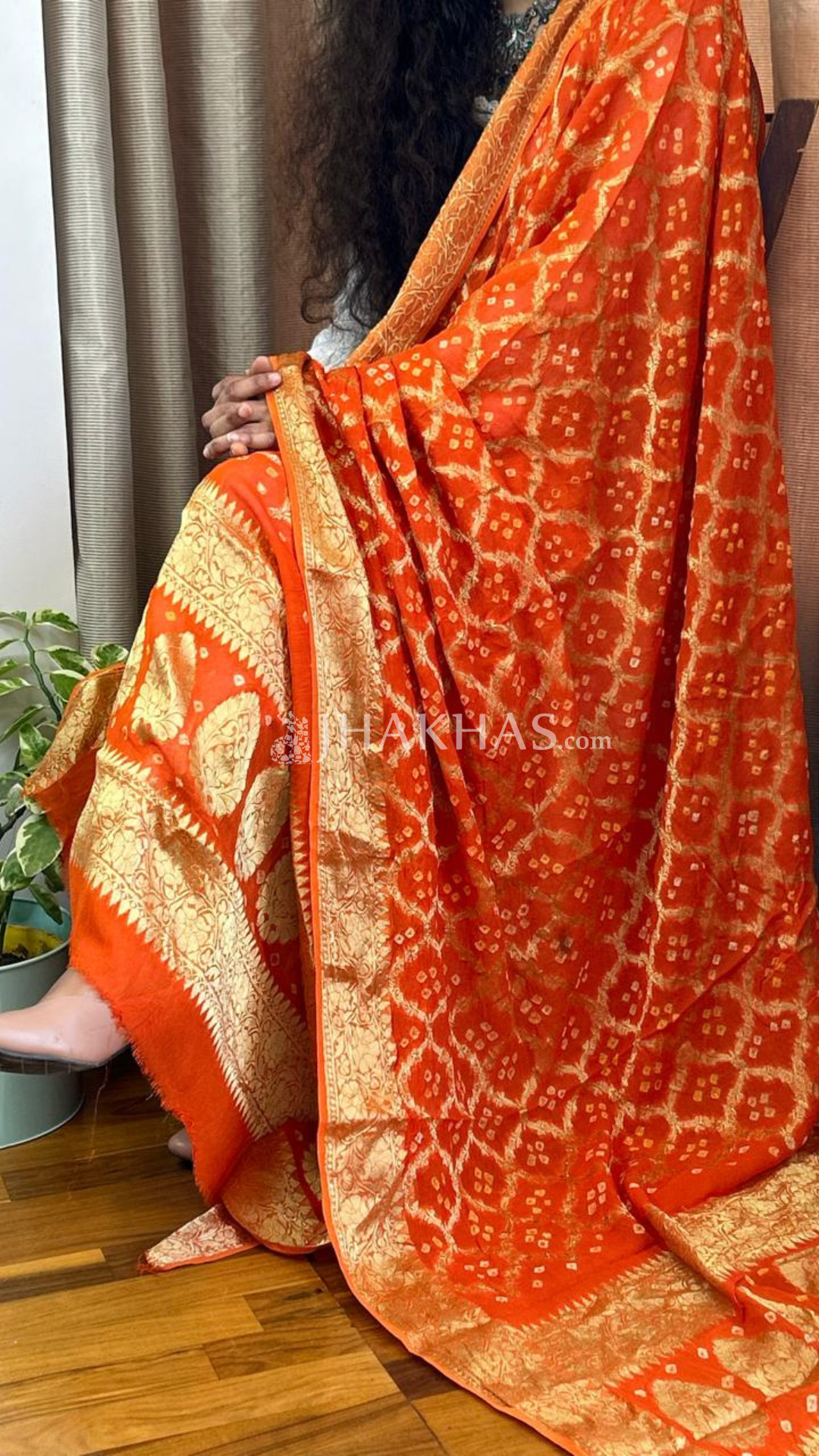 Orange ghatchola soft silk dupatta