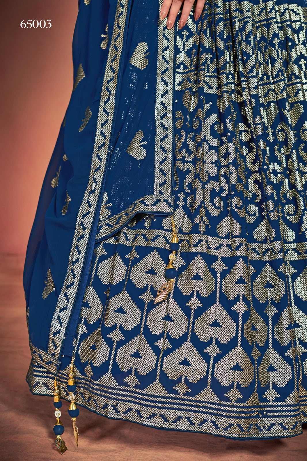 Lehenga With Sequins Work In Blue
