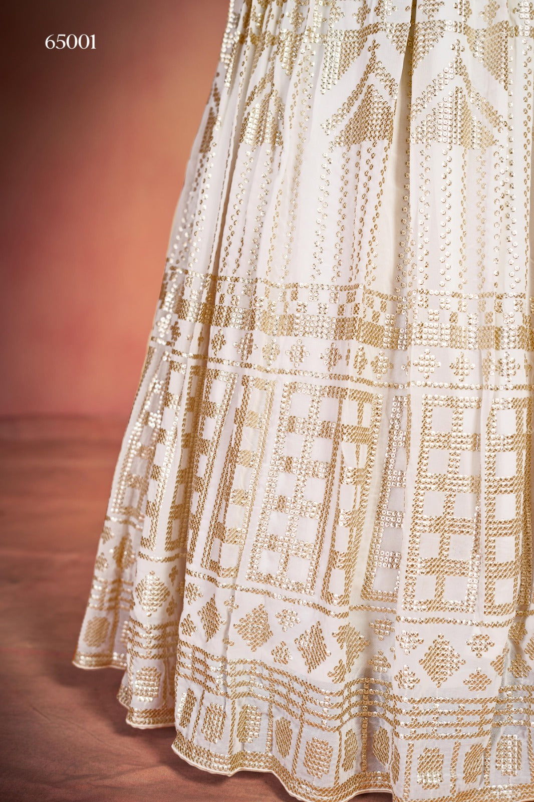 Georgette Lehenga With Sequins Work In White