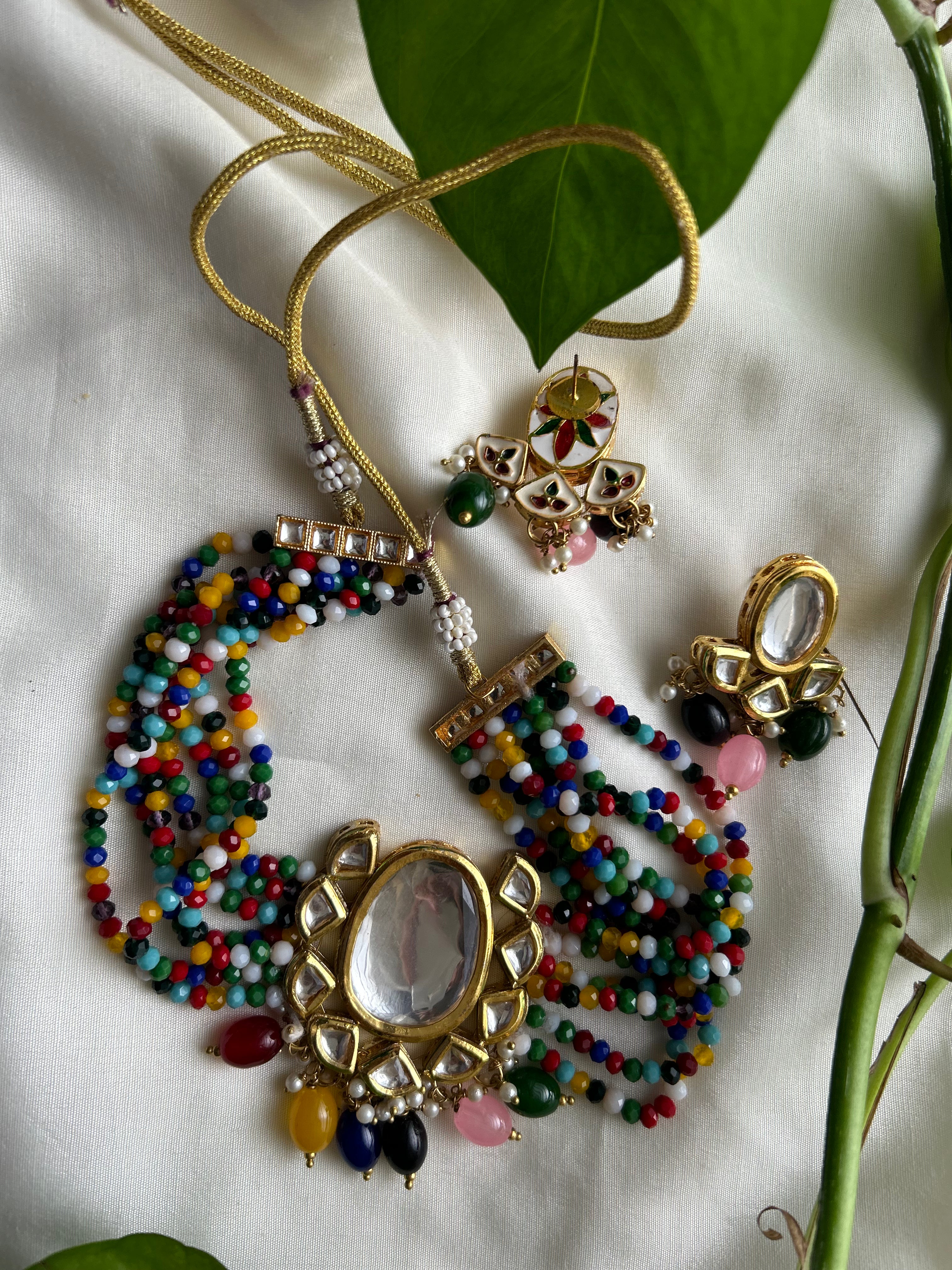 Multi Color Kundan Necklace Set