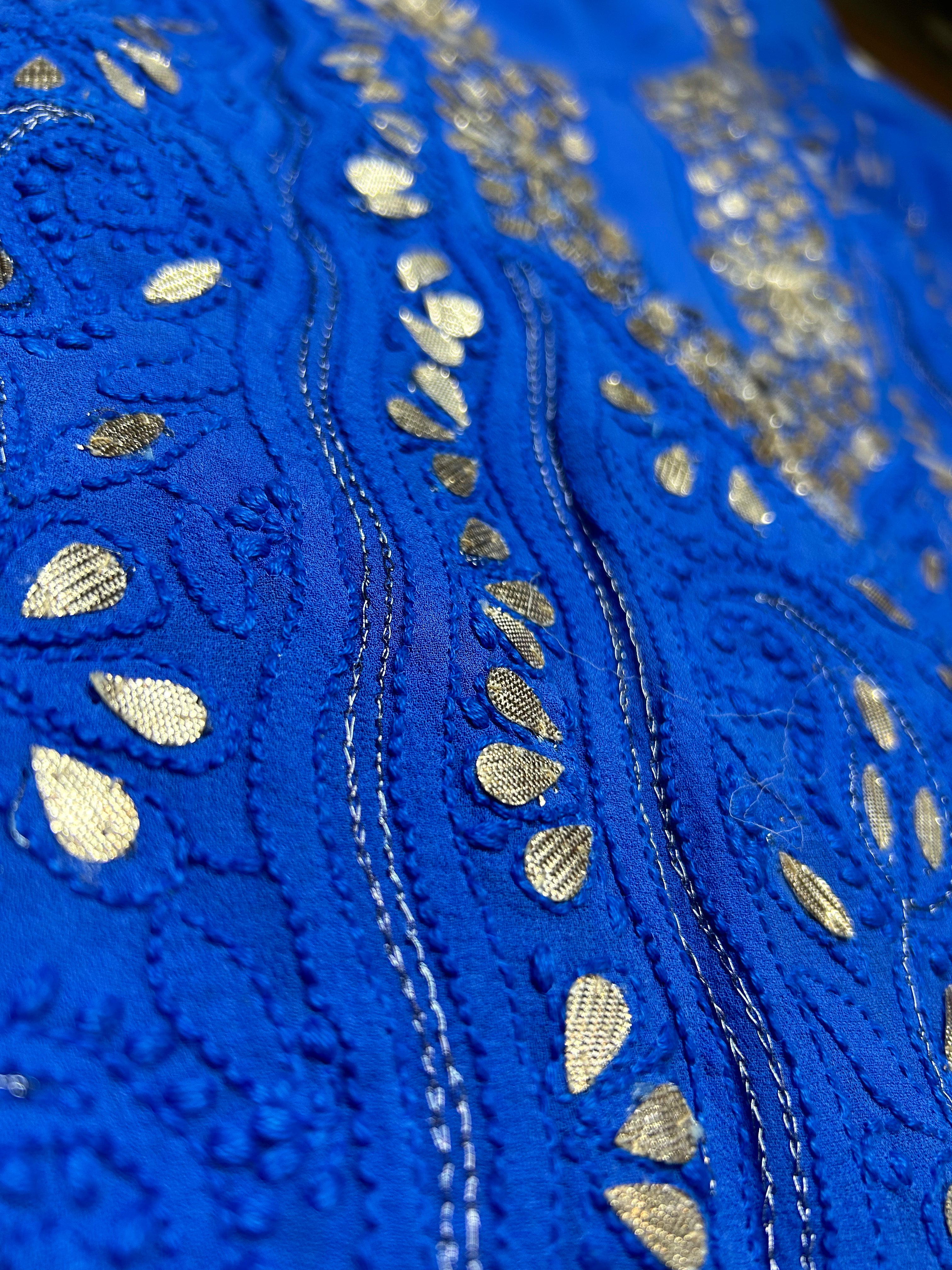 Blue Chikankari Mukaish Work Salwar Suit