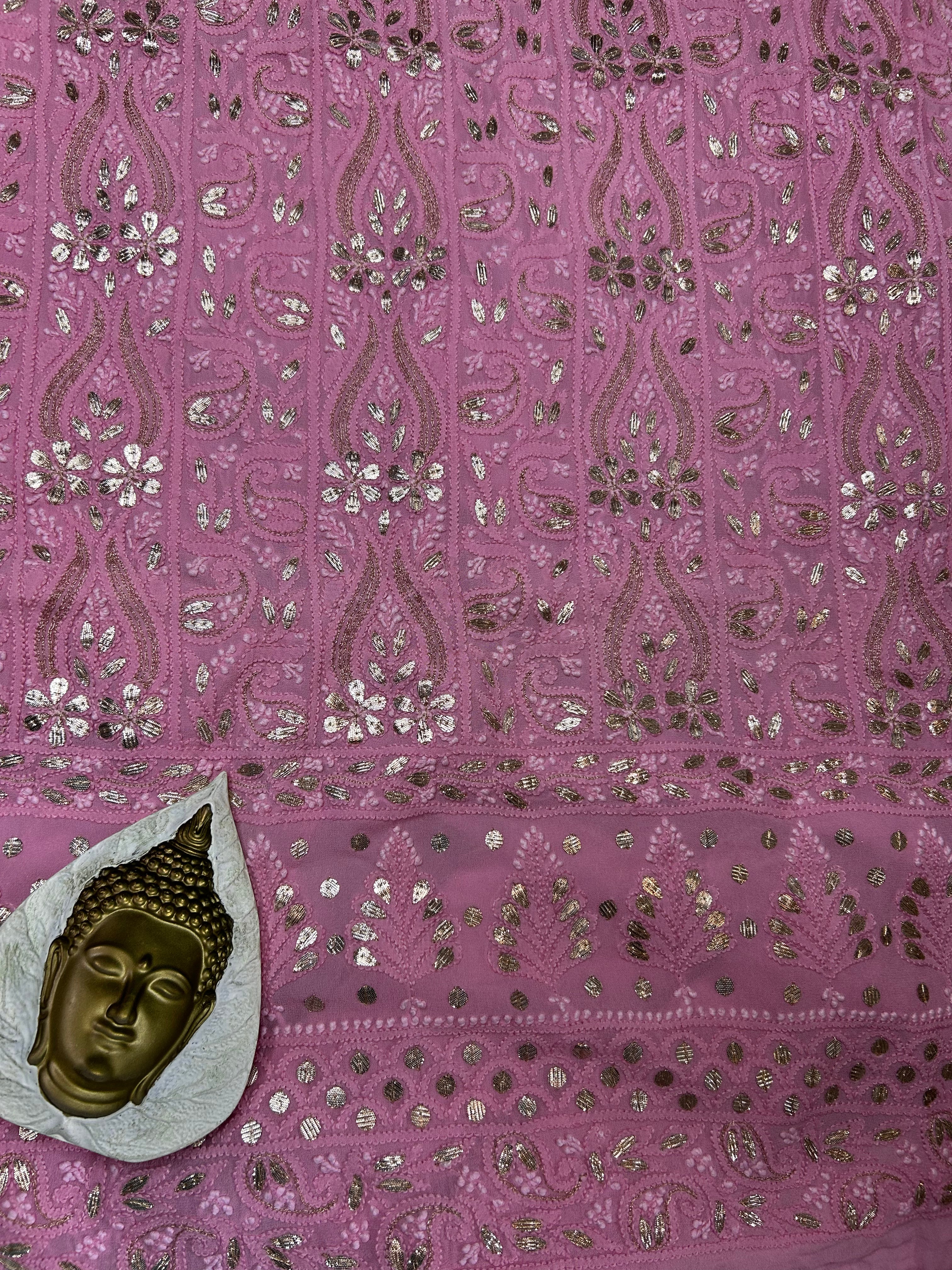 Chikankari Gota Salwar Suit in baby purple